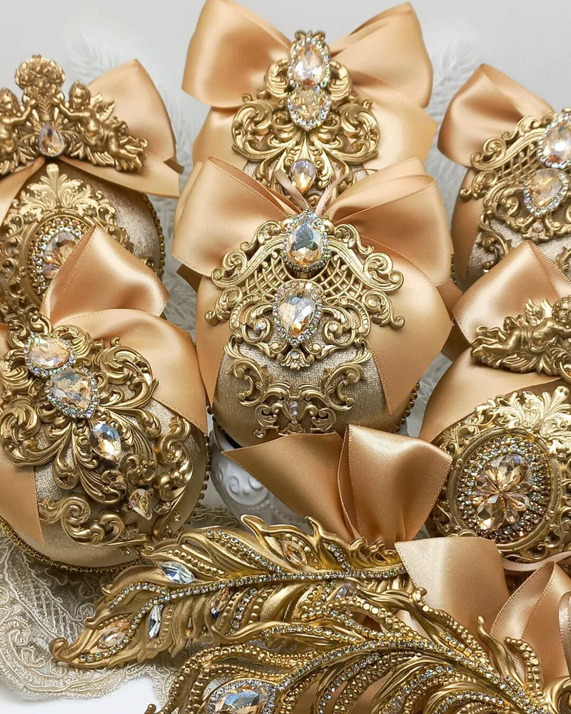 Ёлочные игрушки набор Злато шары на елку