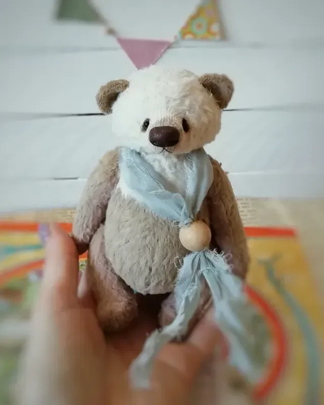 Мишка Тедди Барни, белый, 15 см