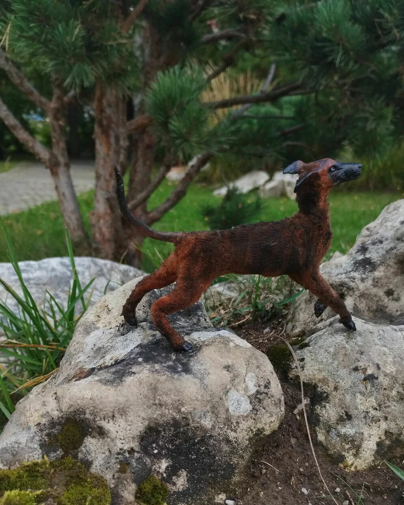 Уиппет тигрового окраса, фигурка 1:6 для куклы — Уиппет тигрового окраса