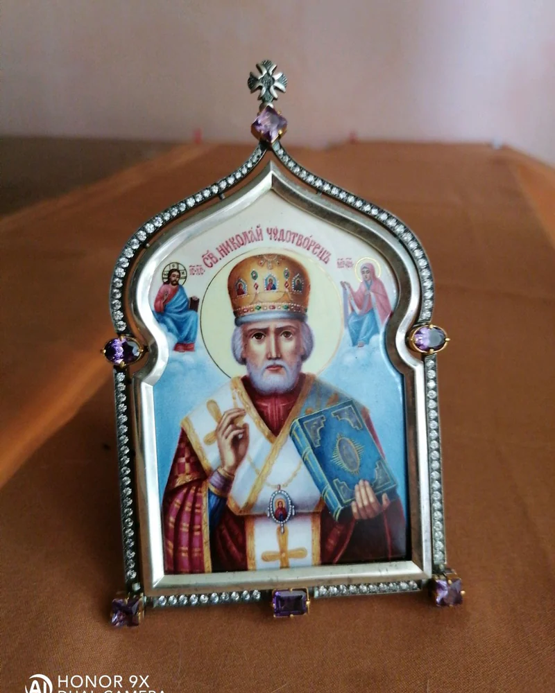 Икона св. Николай Чудотворец, настольная рамка