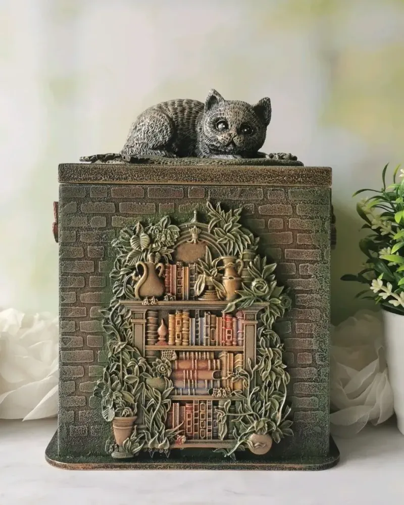 Шкатулка-короб с котиком