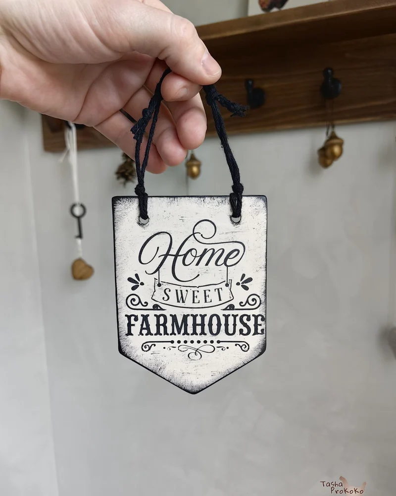 Деревянная подвеска-флажок в стиле FarmHouse — FarmHouse