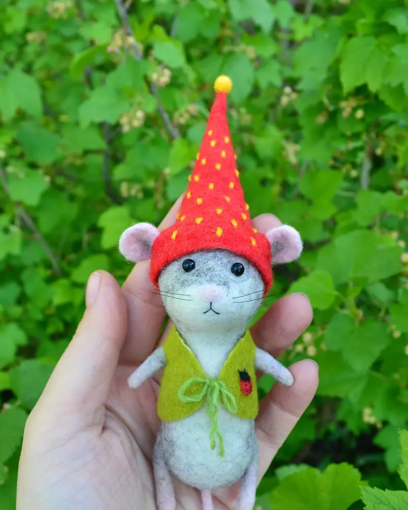 Валяные мышки-гномышки — 10 см