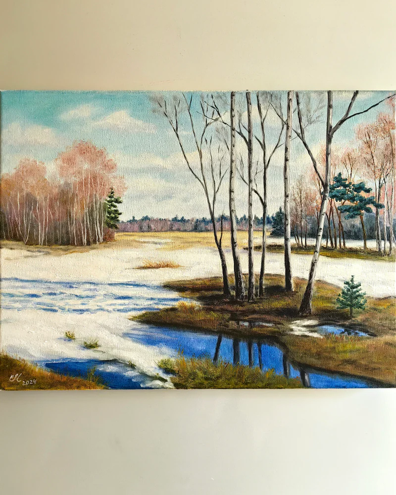 Картина маслом "Апрель", 30х40