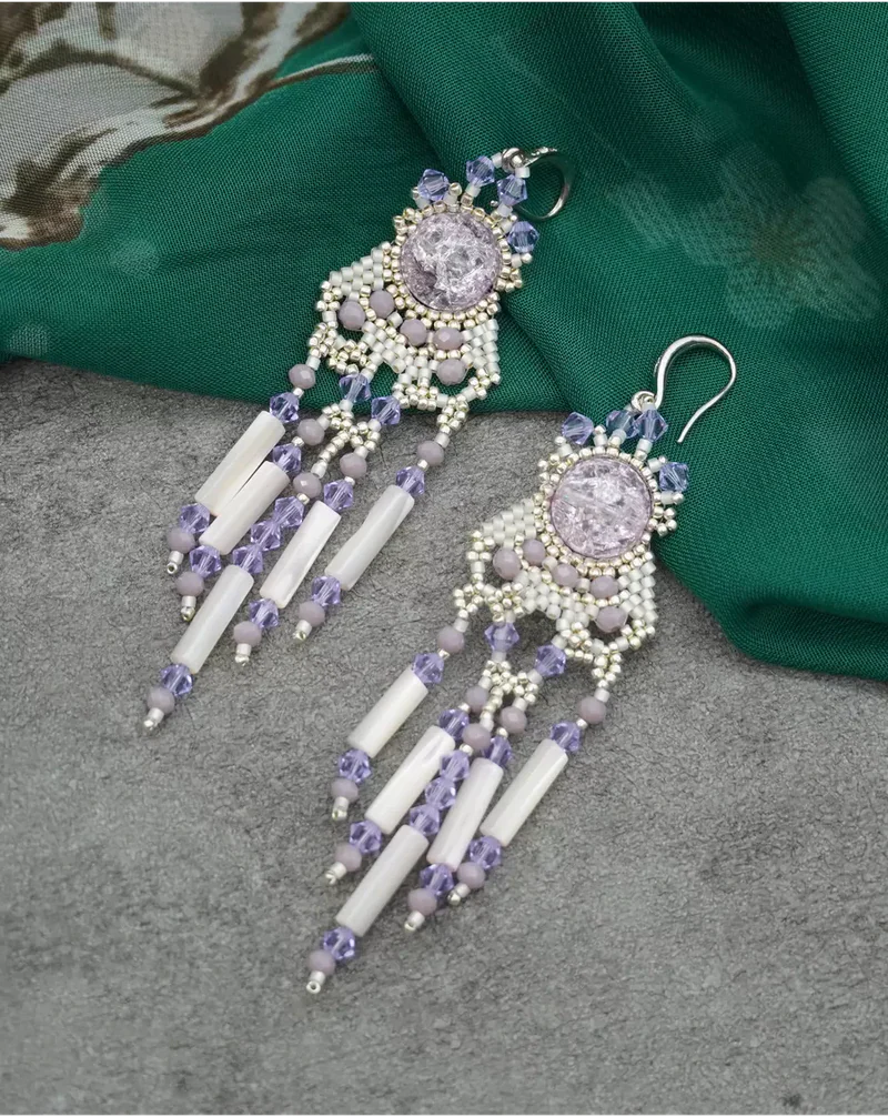 Серьги с перламутром и Swarovski
