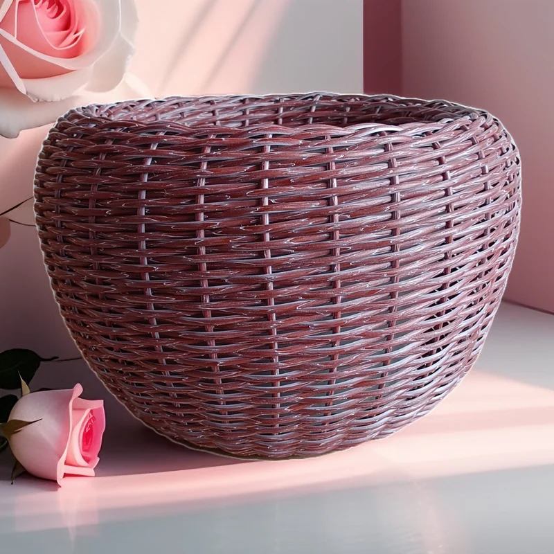 Уличное кашпо из ротанга — 20 л, Вишня с белым