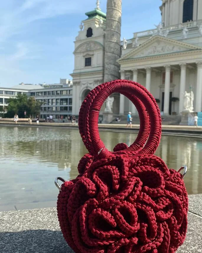 Вязаная сумка через плечо Pion, цвет Бордо