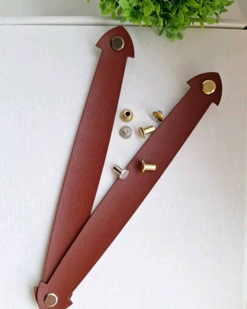 Фигурные ручки из натуральной кожи, 2 шт