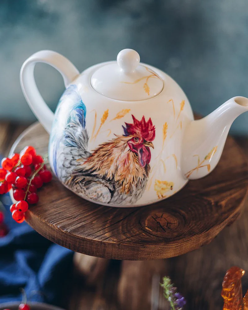 Заварочный чайник «Петух с курицей»