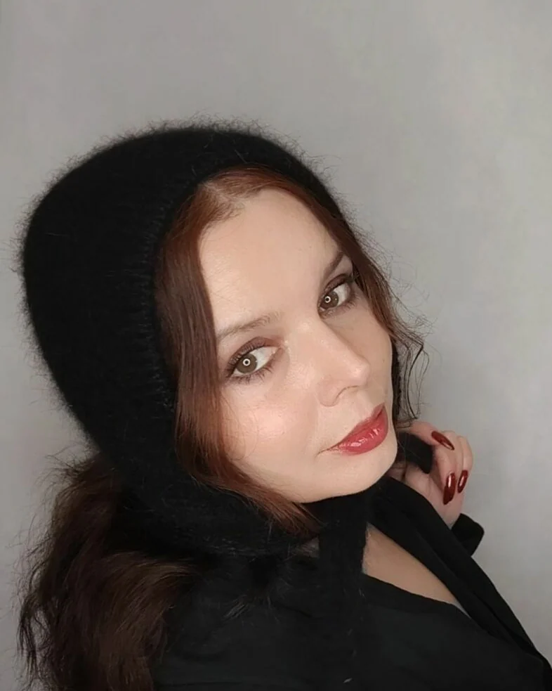 Чепчик черный из ангоры