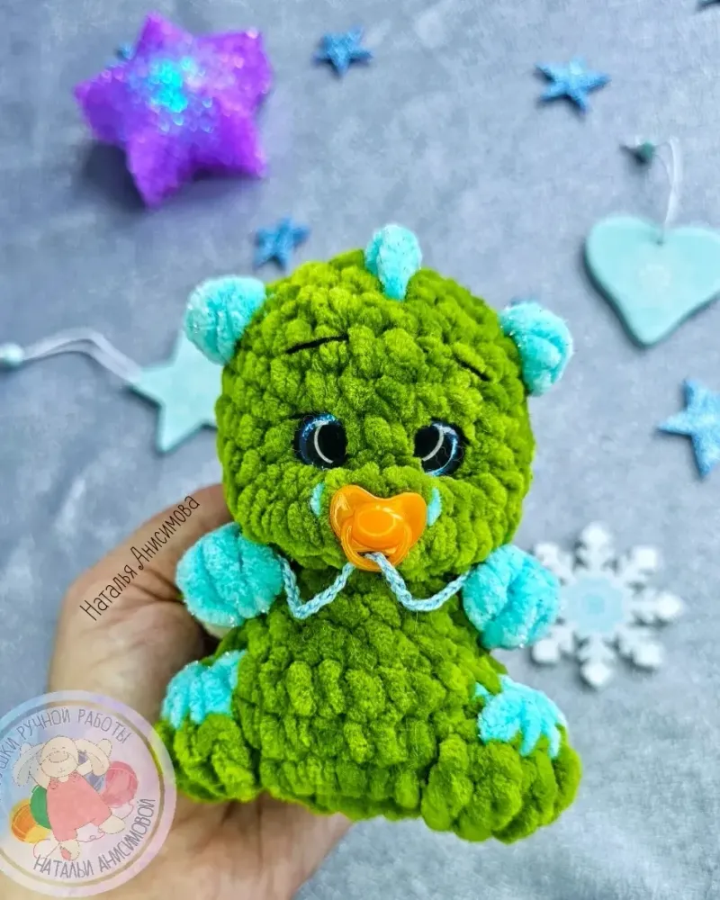 Мини-дракончик, 11 см — Зелёный