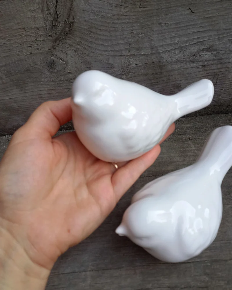Белая птичка-статуэтка, 12 см