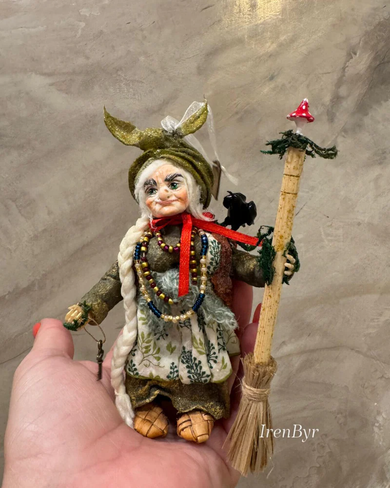 Ватная игрушка баба Яга