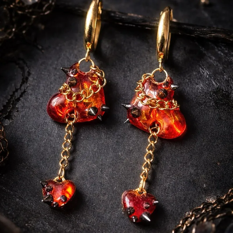 Серьги «Красное сердце»