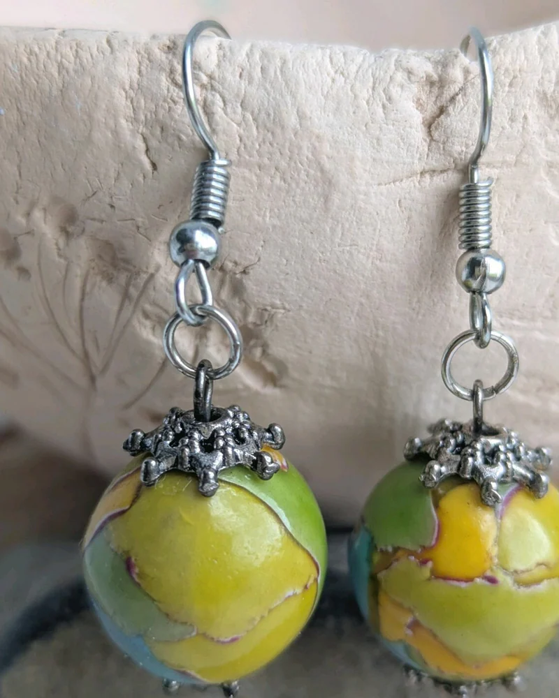 Серьги из полимерной глины. Акварель. Серьги ручной работы