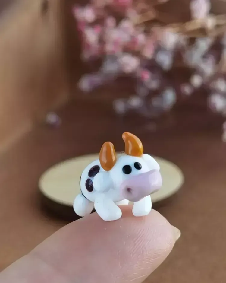 Стеклянная фигурка «Корова» №1 — Высота 15 мм