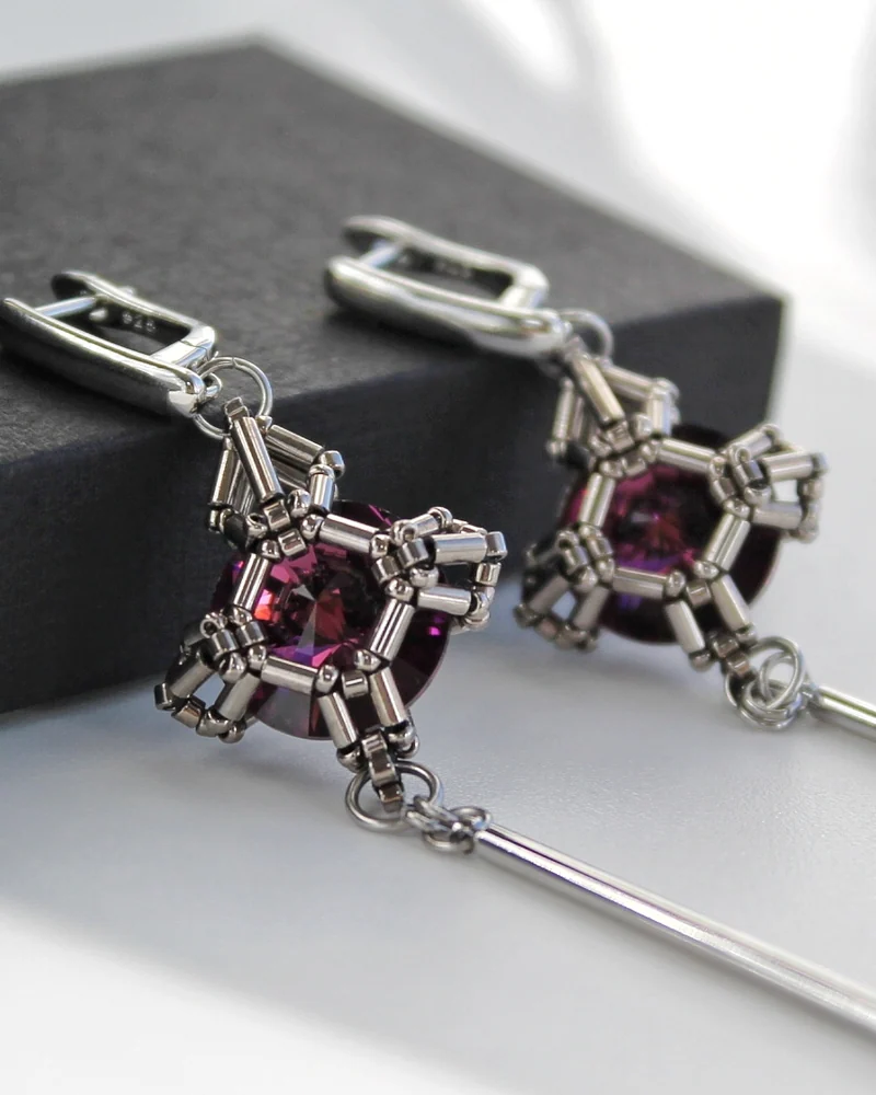 Роскошные серьги «Royal Elegance» — аметистовые — Основной