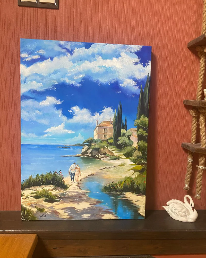 Картина маслом Средиземноморский пейзаж 50×70 см — Оригинал