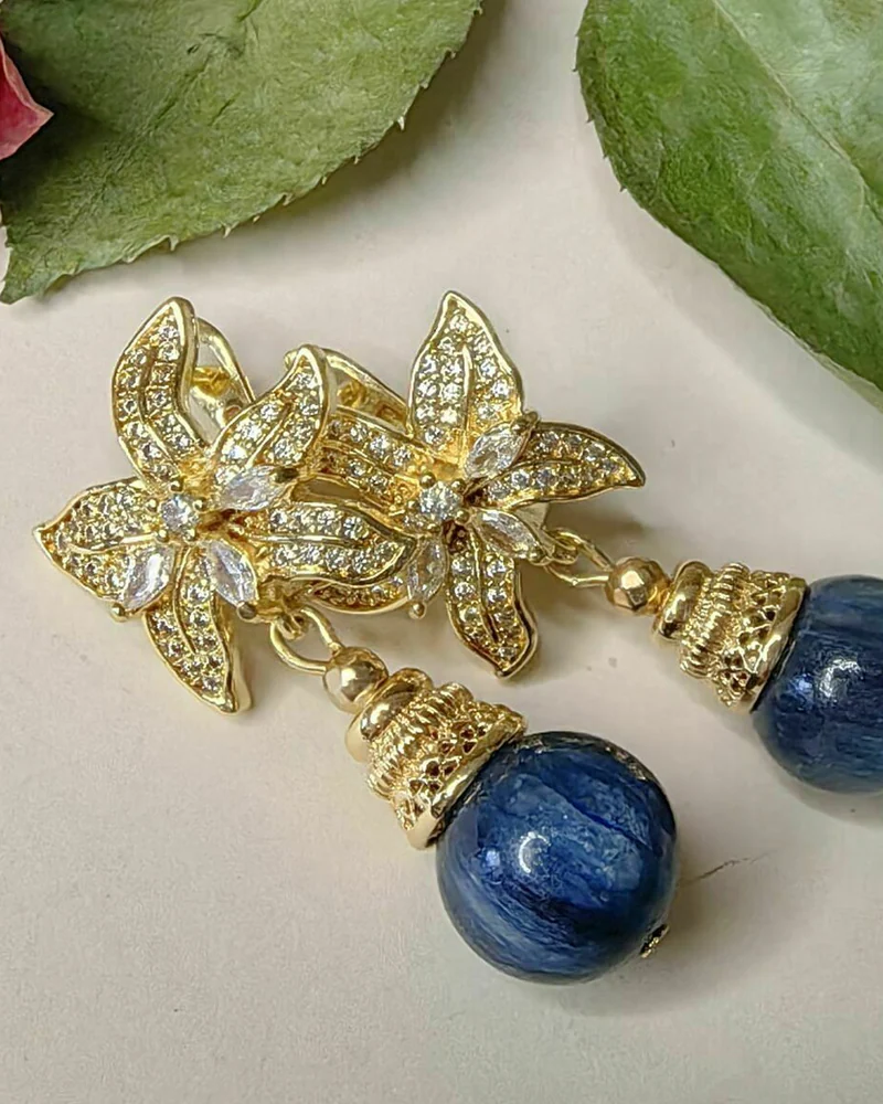 Серьги с кианитом