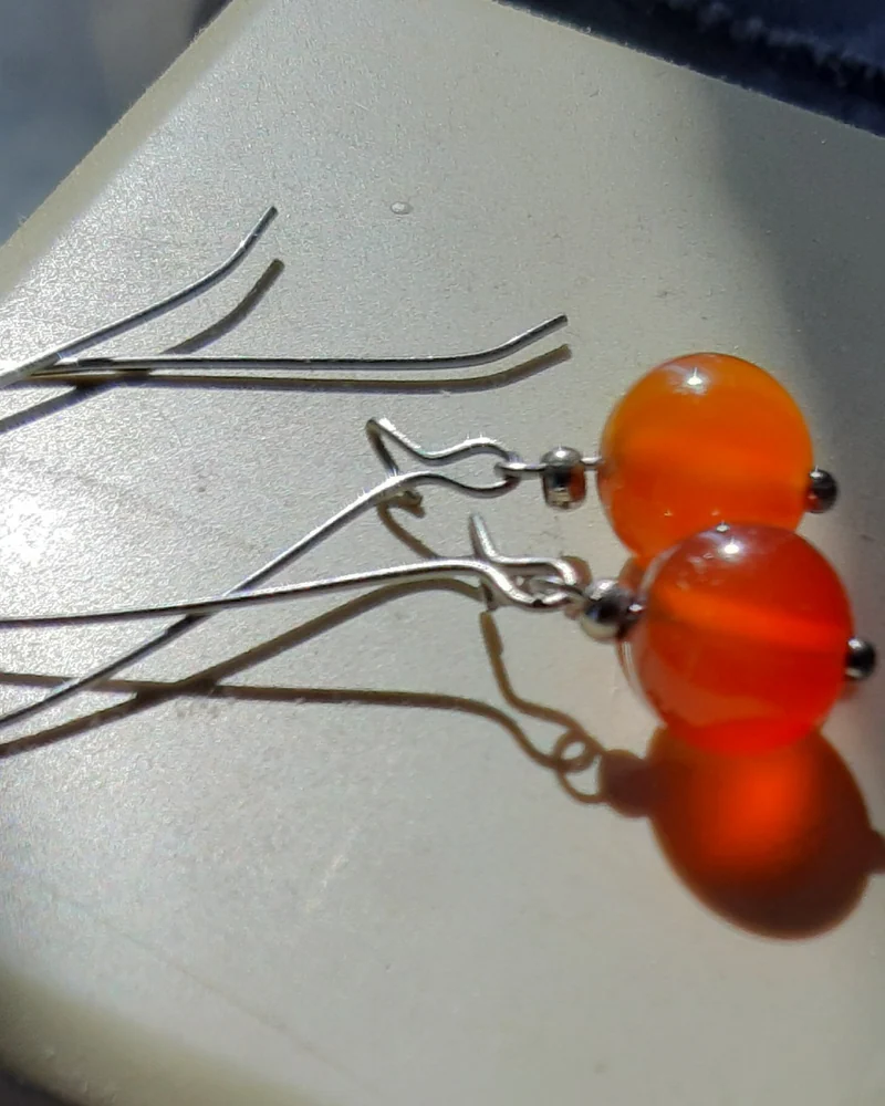 Серьги из сердолика