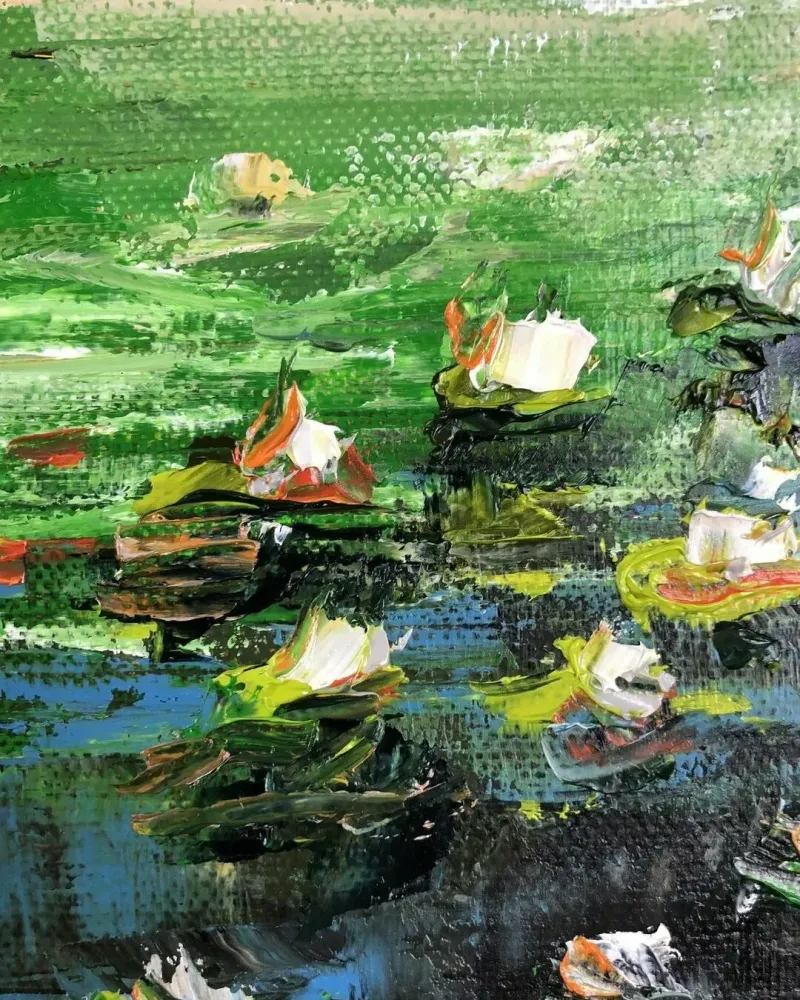 Лилии. Картина маслом 20×20 см — 20×20 см