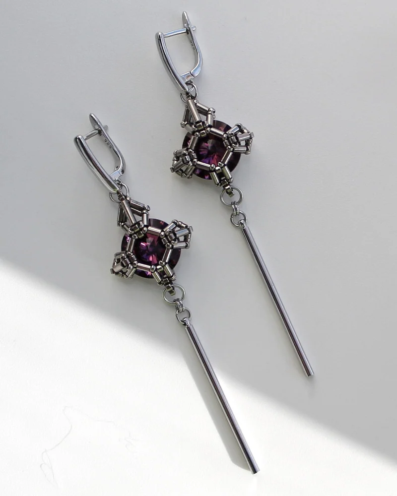 Роскошные серьги «Royal Elegance» — аметистовые — Основной