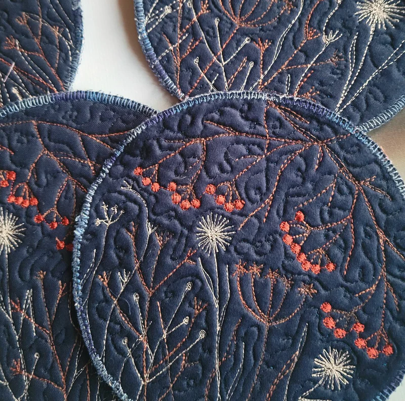 Текстильные подставки под кружки и бокалы "Сухоцветы"