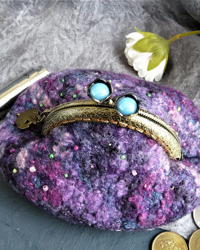 Косметичка с фермуаром. Кошелек монетница