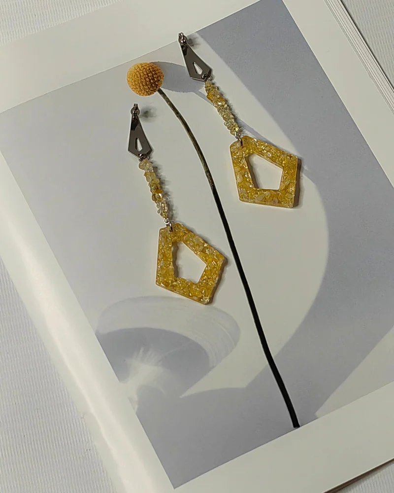 Длинные серьги из цитрина — Серьги из цитрина