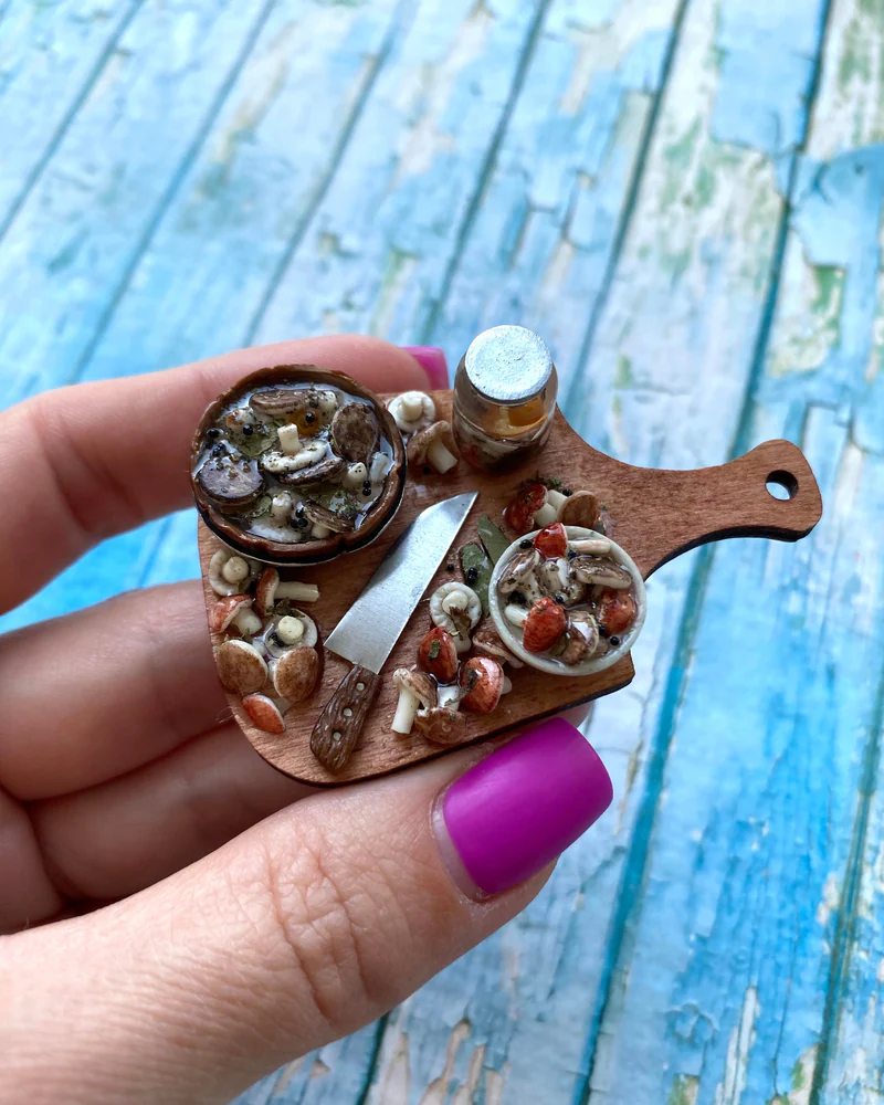 Кукольная Миниатюра «Грибные запасы 🍄🟫»