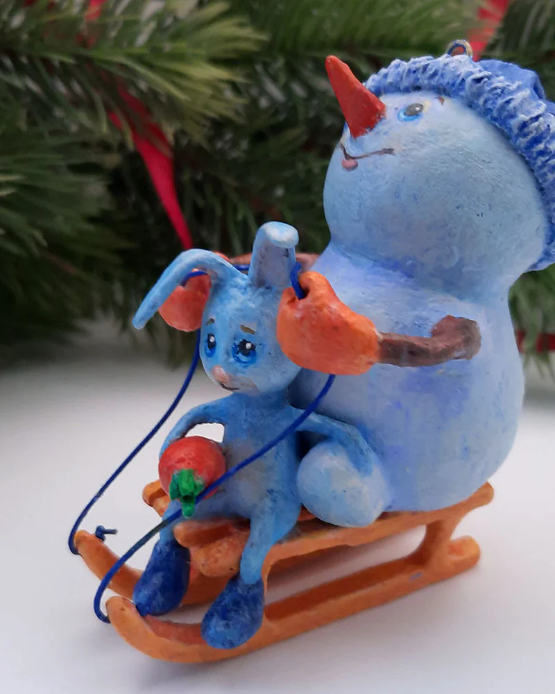 Ёлочная игрушка «СНЕГОВИК-3»