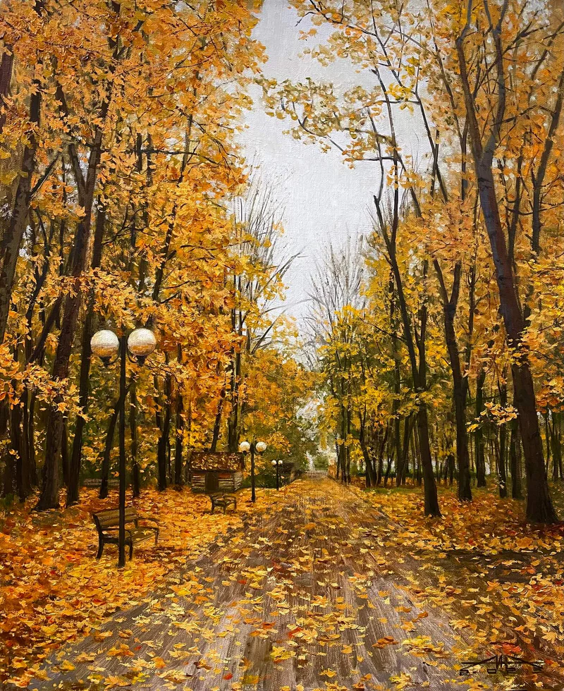 Картина "Осень в парке".