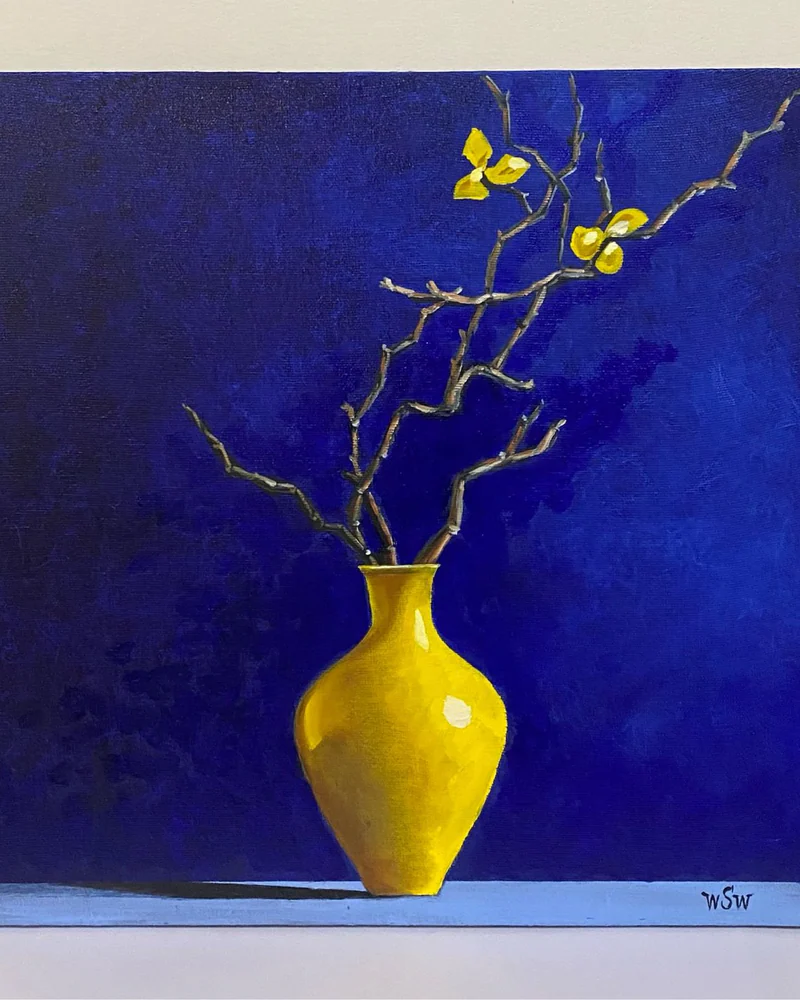 Картина маслом цветы “Blue” 40×40 cm. Натюрморт — Оригинал