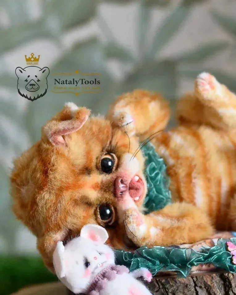 Котёнок тедди с мышкой, рыжий — Котёнок тедди с мышкой, рыжий