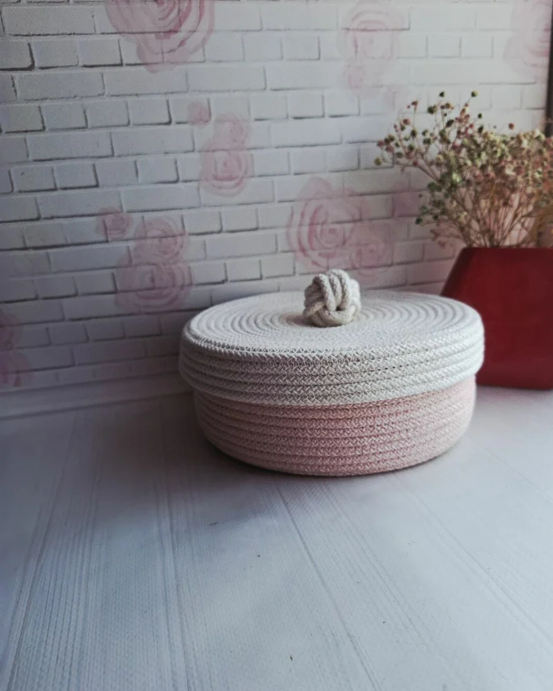 Корзина из хлопкового шнура — мультиколор