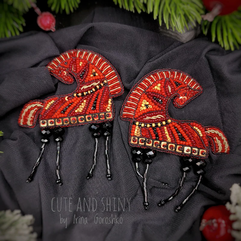 Брошь Мезенский конь