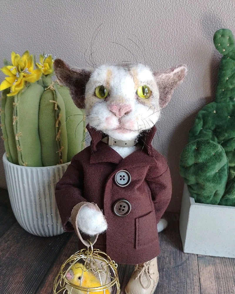 Кот, по имени Кот. Игрушка из шерсти