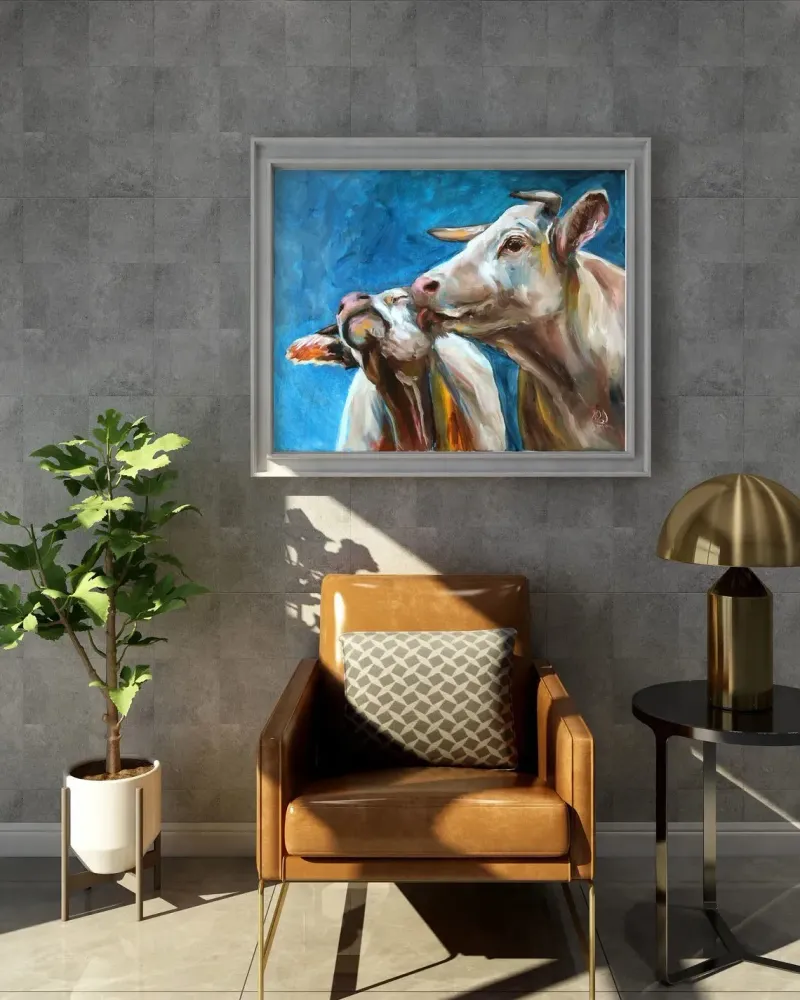 Коровы. Картина маслом 40×50 см — 40×50 см