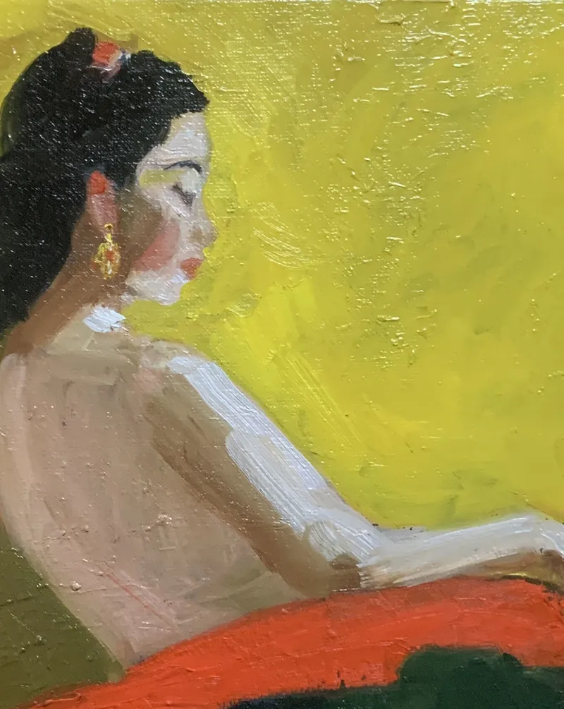 Женский портрет. Картина маслом 20×20 см — 20×20 см