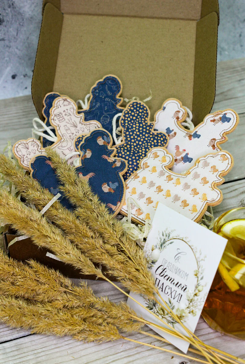 Набор пасхальных подвесок Курочки Пасхальный интерьерный декор 6 штук