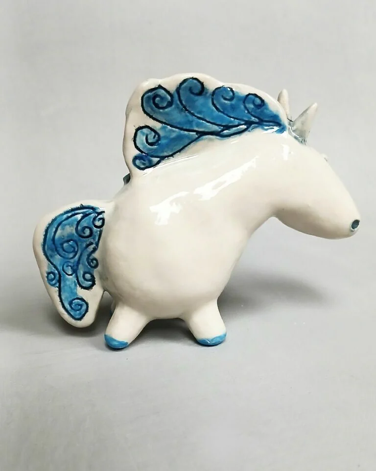 Конь зимний, Фигурка керамическая, авторская работа