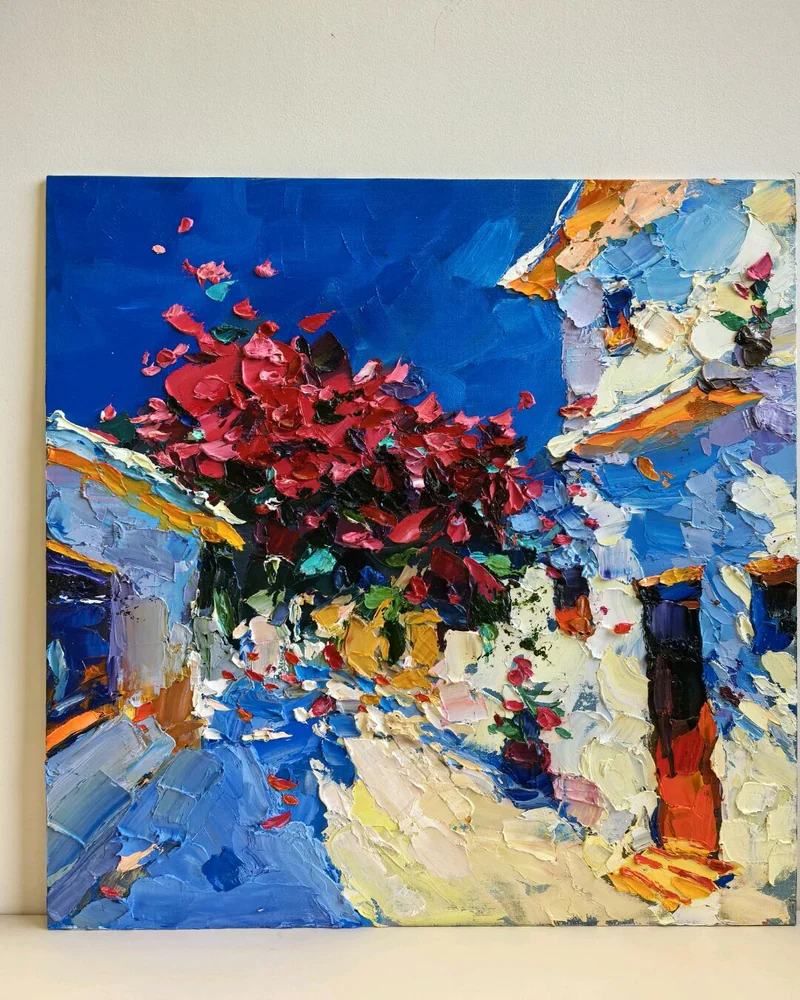 Картина маслом "Летняя жара", 40х40
