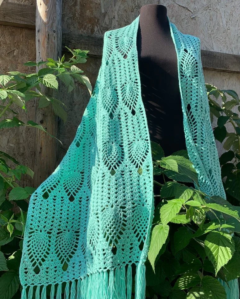 Палантины ажурные крючком