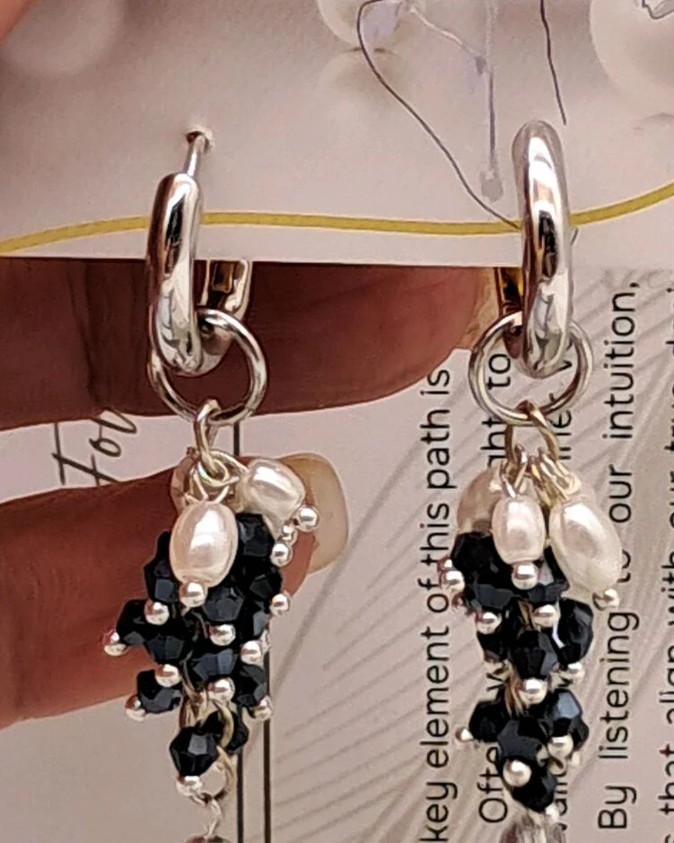 Серьги гроздья на швензах конго биколор