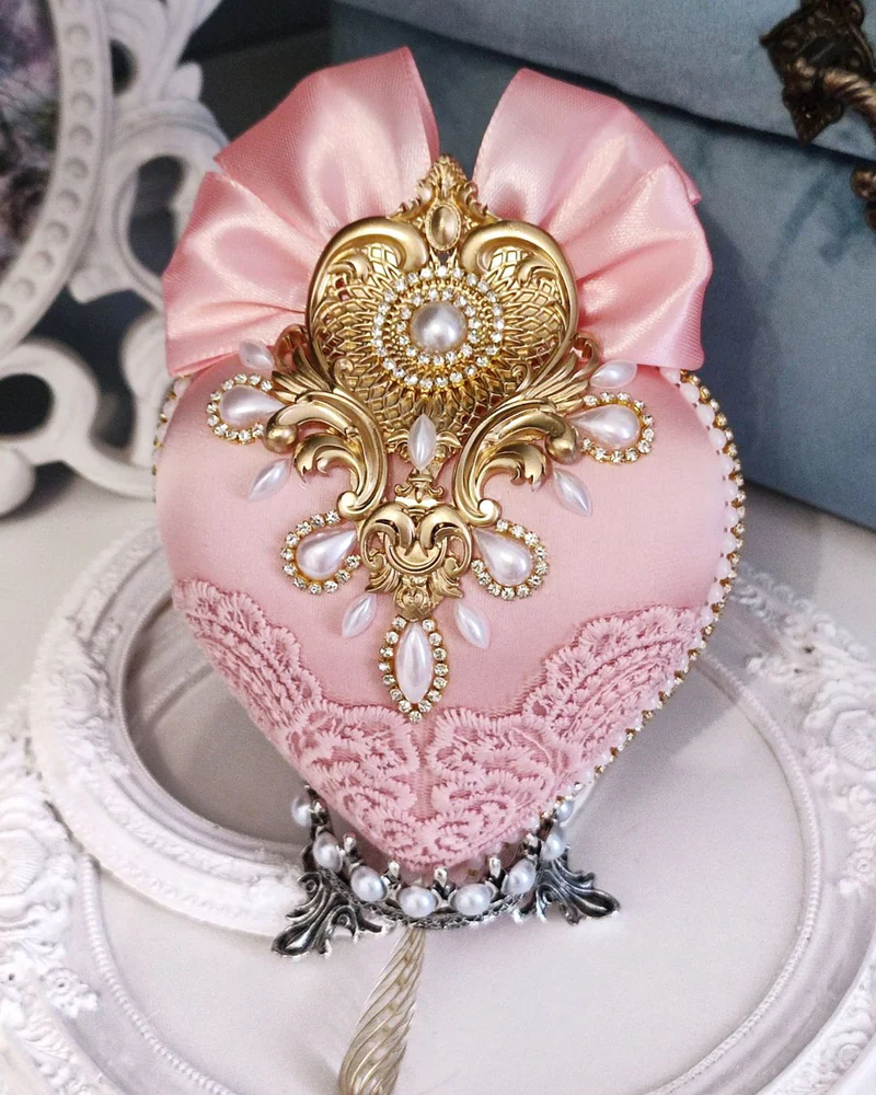Ёлочная игрушка "Сердце", цвет розовый