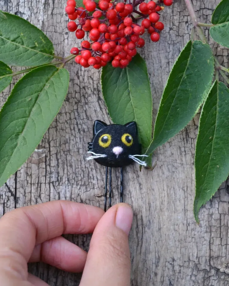 Закладка-скрепка с котиком — Ручная работа