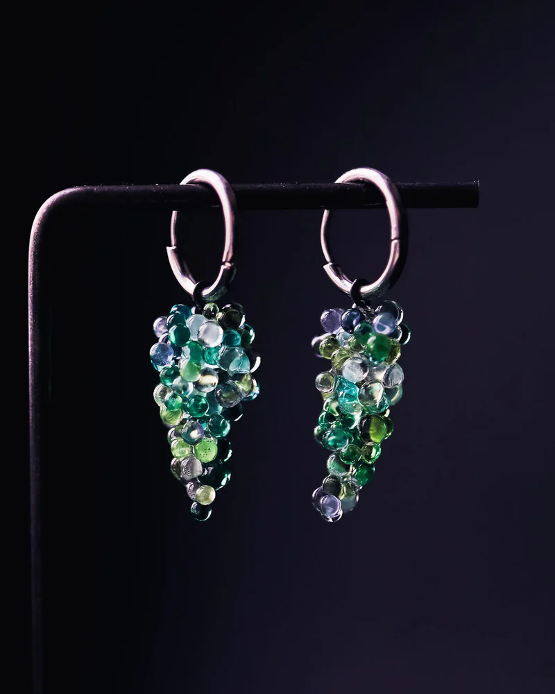 Серьги из стекла Виноград