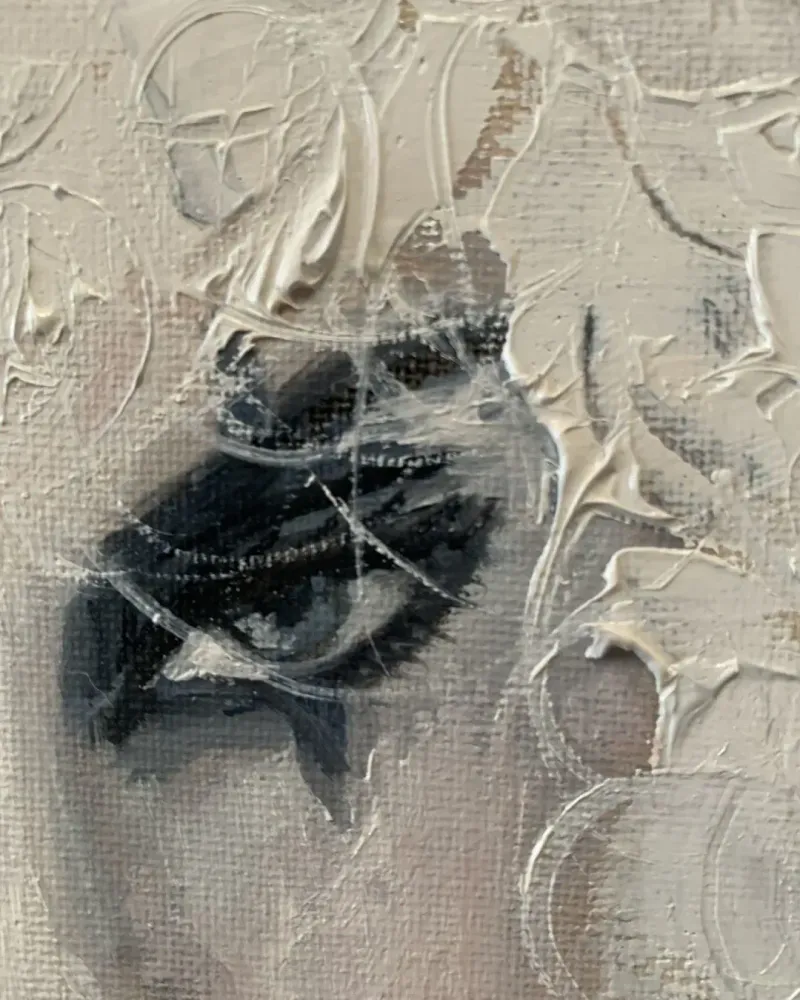 Девушка-клоун. Картина маслом 20×20 см — 20×20 см