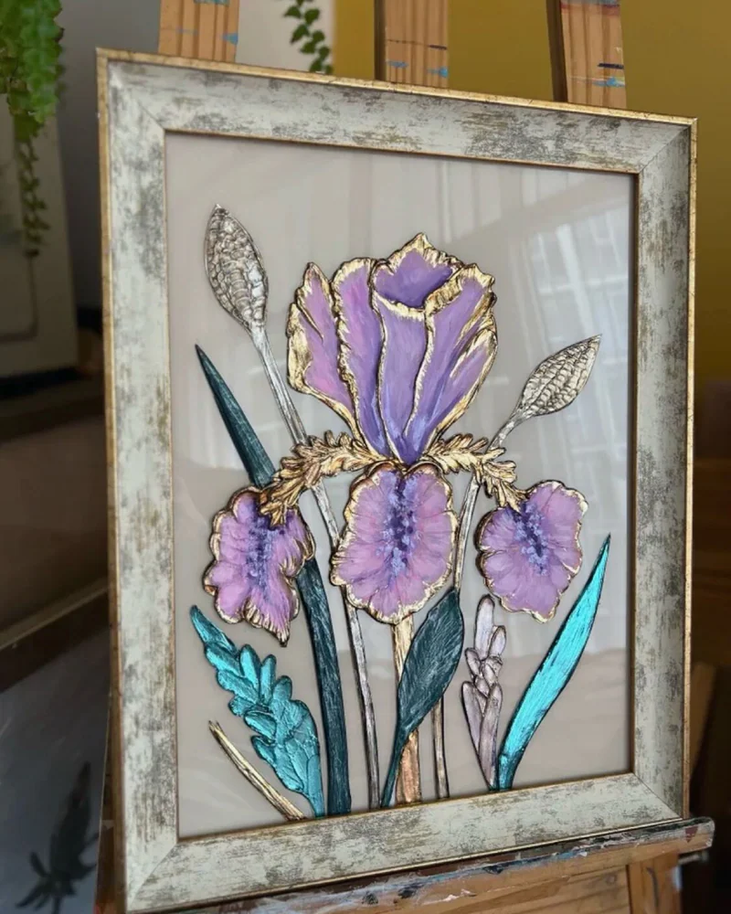 Картина «Ирис», 30×40 см, на светлом фоне