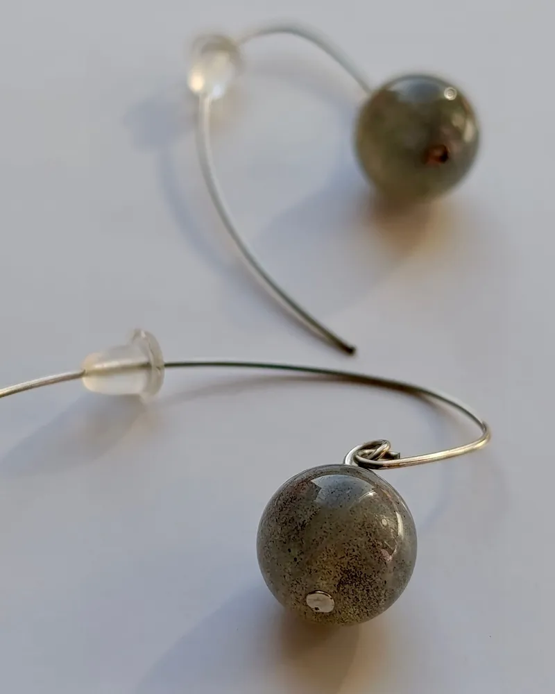 Серьги с лабрадором